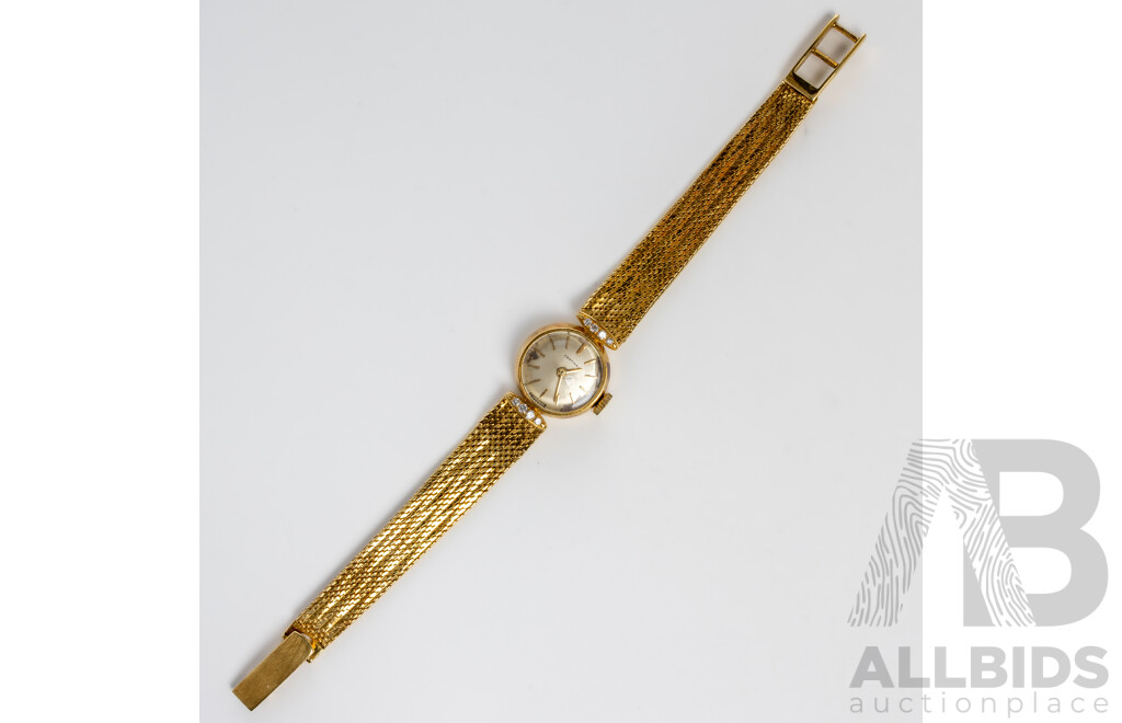 18ct Certina Diamond Set Vintage Ladies Watch, TDW0.06ct, 24.14 Grams