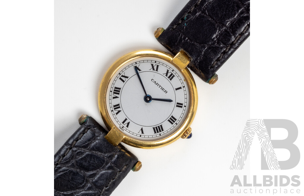 18ct Cartier Paris Vendome Vintage Ladies Watch, Swiss Made, 81002, C.1980's, 21.22 Grams Total Weight