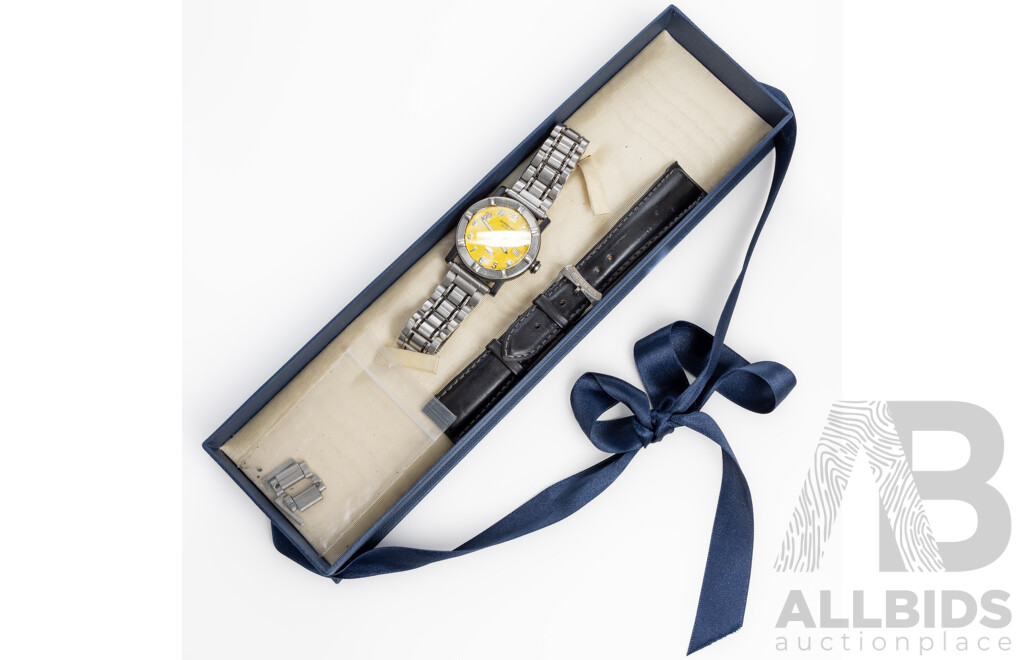 Raymond Weil Geneve W1 Watch, 6000 A948045, with Metal Bracelet Band & Original Leather Band