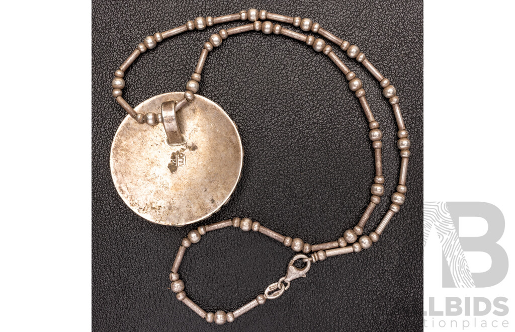 Najo Vintage Sterling Statment Pendant & Chain, 42mm/45cm, 35.34 Grams