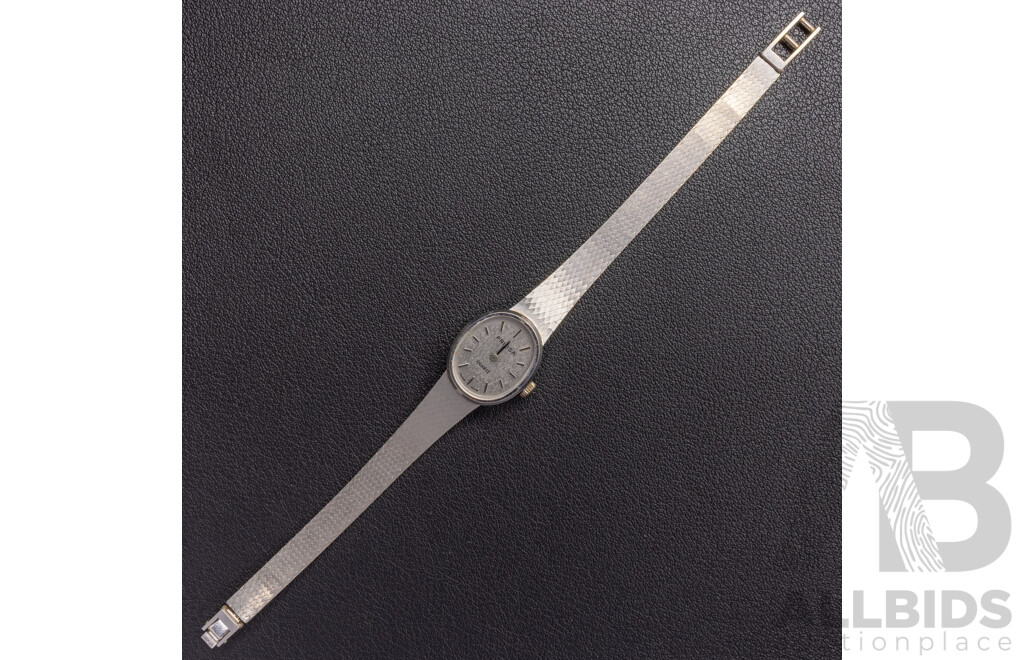14ct White Gold Priosa Quartz Swiss Made Ladies Vintage Watch, 23.57 Grams