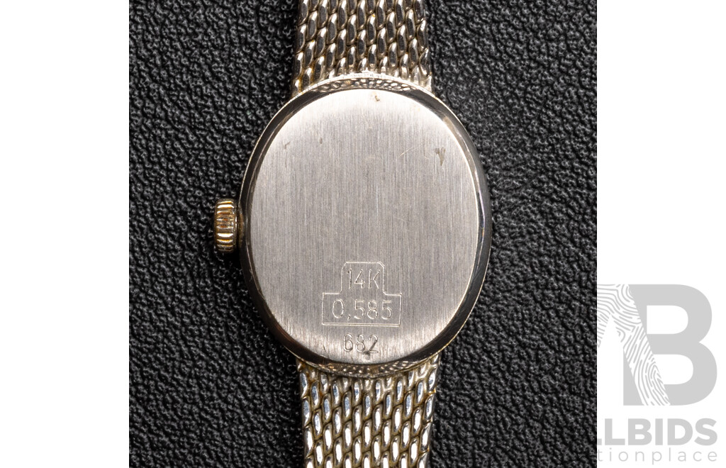 14ct White Gold Priosa Quartz Swiss Made Ladies Vintage Watch, 23.57 Grams