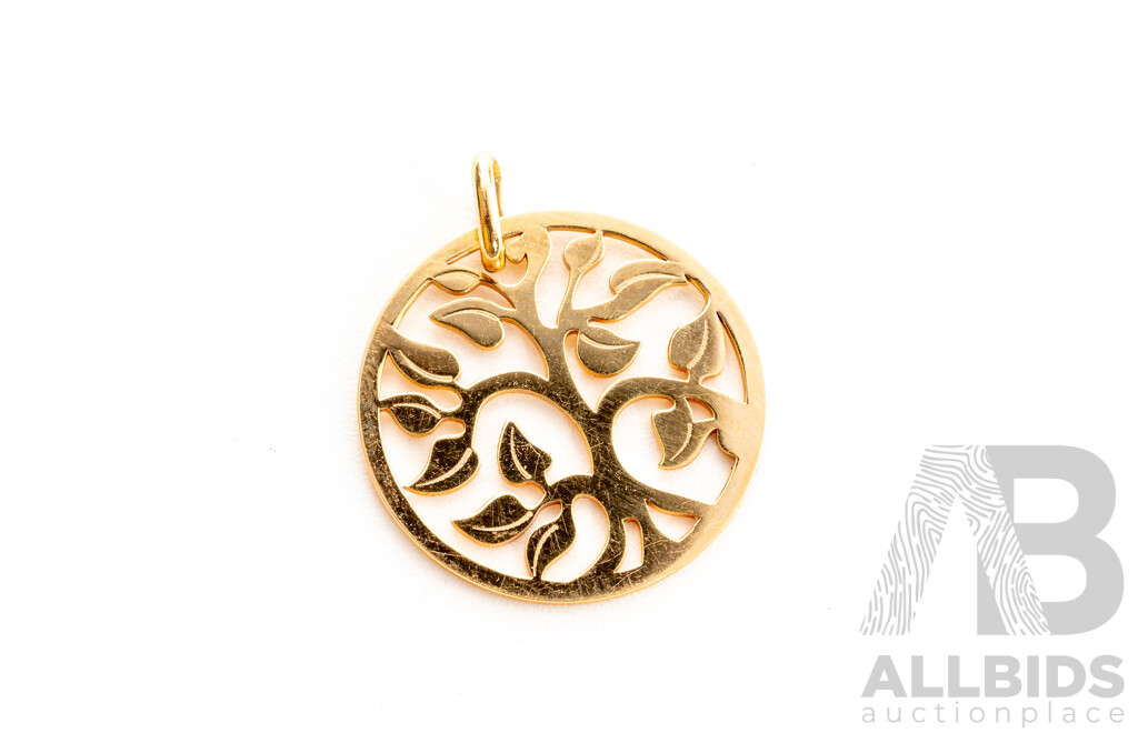 Michael Hill Jewellers 10ct Tree of Life Medallion Style Pendant, as New, 1.39 Grams