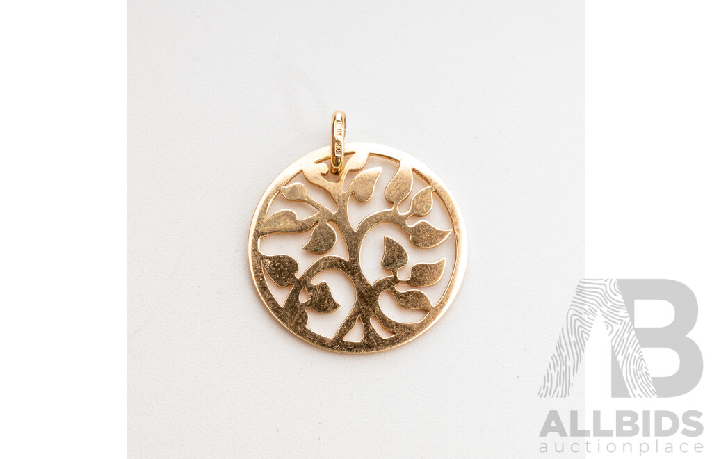 Michael Hill Jewellers 10ct Tree of Life Medallion Style Pendant, as New, 1.39 Grams