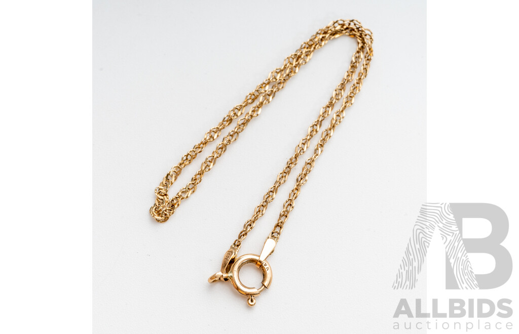 9ct Rope Twist Bracelet, 20cm, 1.14 Grams