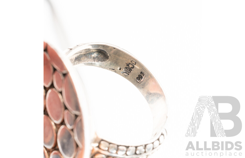 NAJO Sterling Silver Statement Circle Pendant and Ring Set, 34.12 Grams