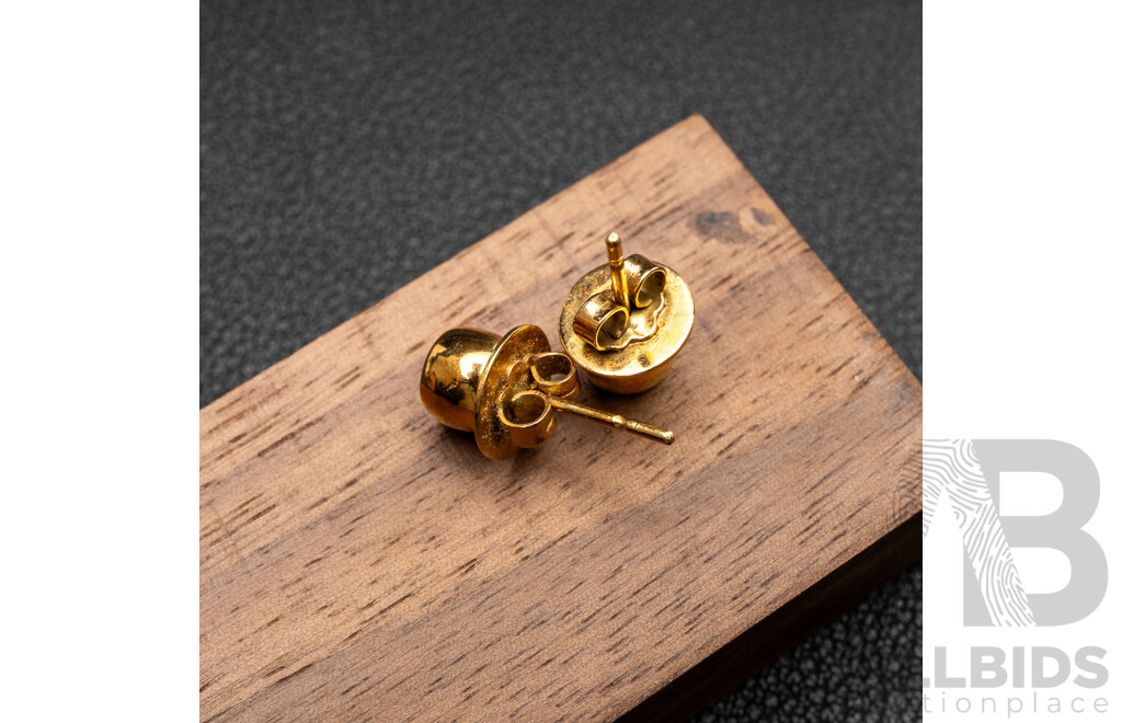 18ct Natural Ruby Stud Earrings, 6.5mm, 4.28 Grams