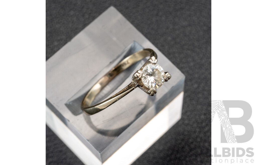 18ct Vintage 0.50ct Diamond Solitaire Ring, Size P,  2.44 Grams