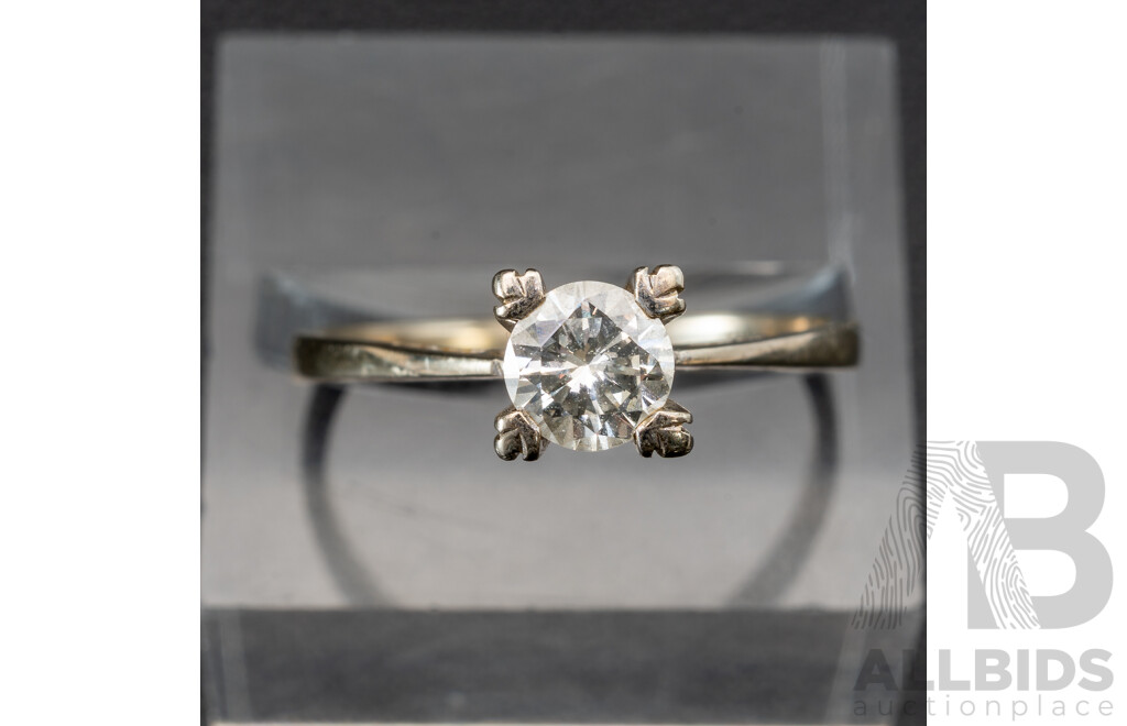 18ct Vintage 0.50ct Diamond Solitaire Ring, Size P,  2.44 Grams
