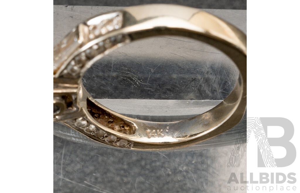 14ct White Gold Diamond Engagement Ring, TDW1.35ct, Size K, 3.41 Grams