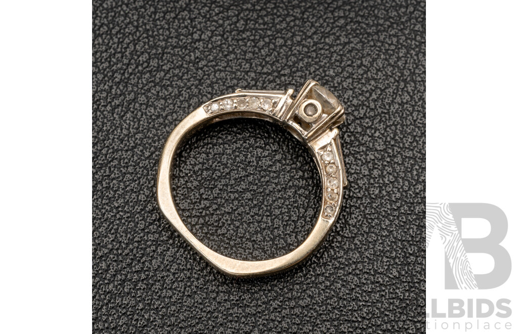 14ct White Gold Diamond Engagement Ring, TDW1.35ct, Size K, 3.41 Grams