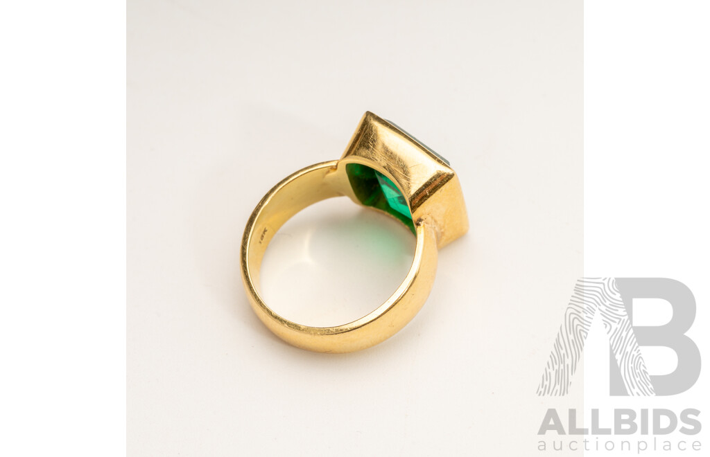 18ct Green Tsavorite Ring, 5.73ct, Size K, 9.36 Grams