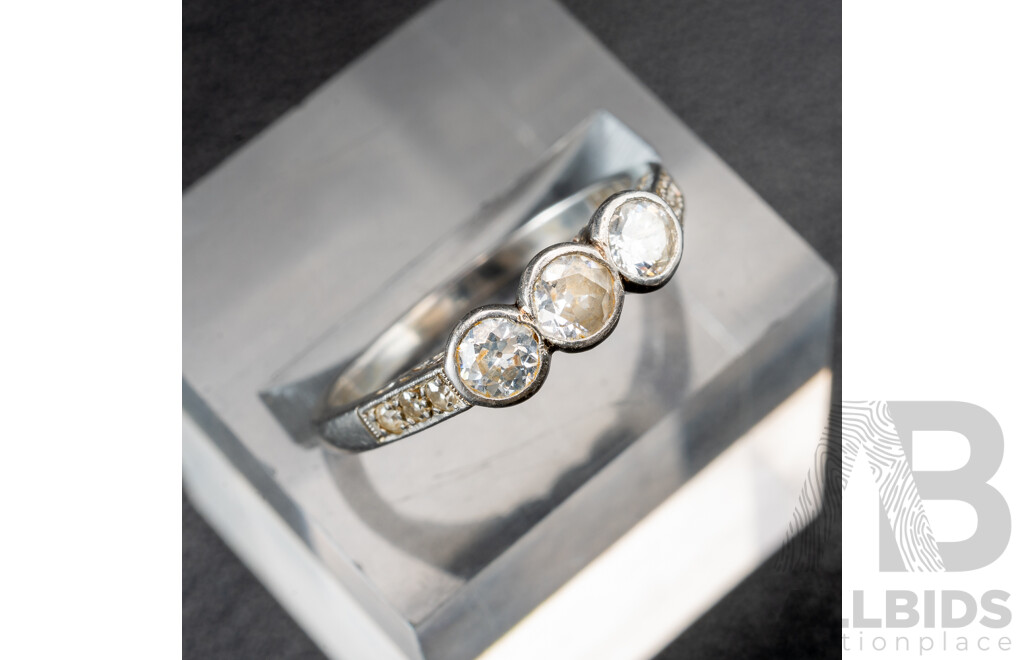 Platinum Diamond Trilogy Ring, TDW 0.50ct, Size L, 3.84 Grams