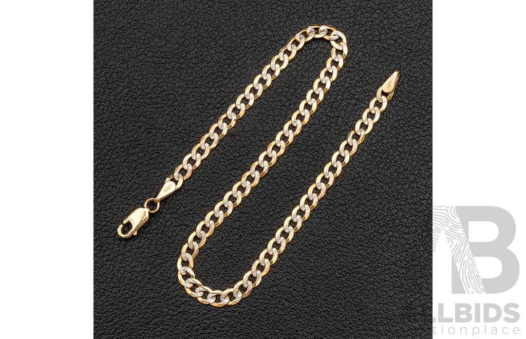 9ct Patterned Flat Curve Bracelet, 20cm, 2.43 Grams