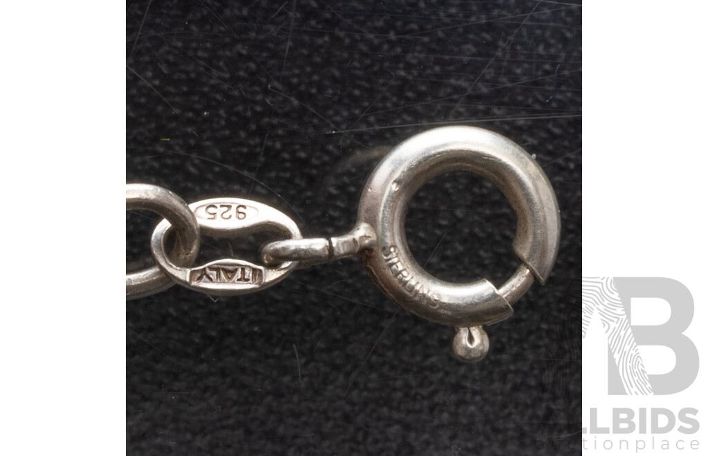 Collection of (5) Sterling Silver Bracelets, 18cm-19.5cm Each, 37.90 Grams
