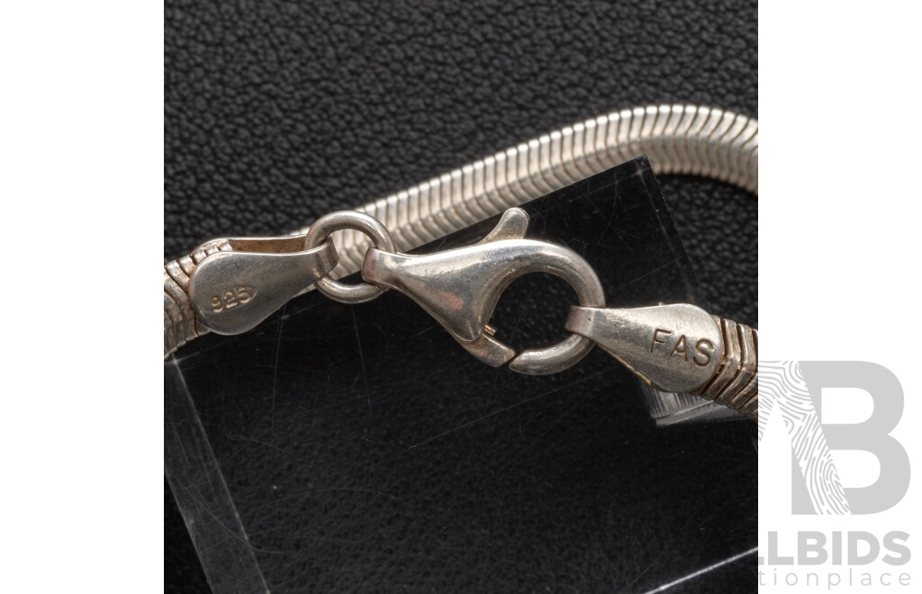 Collection of (5) Sterling Silver Bracelets, 18cm-19.5cm Each, 37.90 Grams