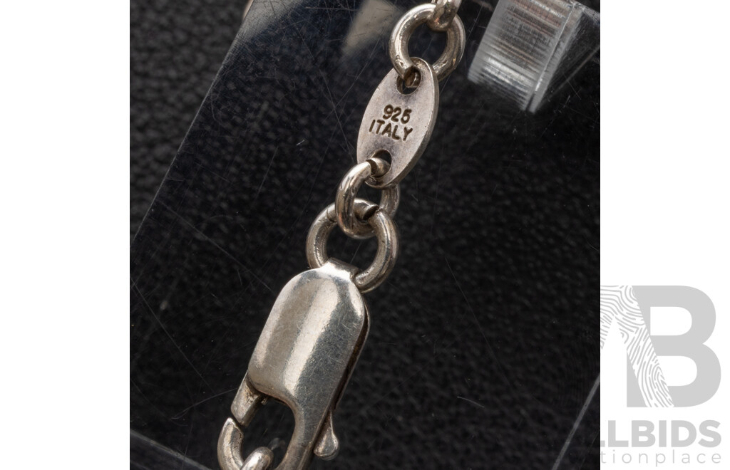 Collection of (5) Sterling Silver Bracelets Including Amethyst Bracelet, 18-21cm Each, 17.84 Grams