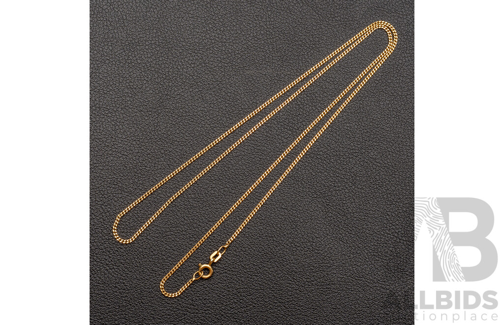 9ct Fine Curb Link Necklace, 50cm, 2.63 Grams