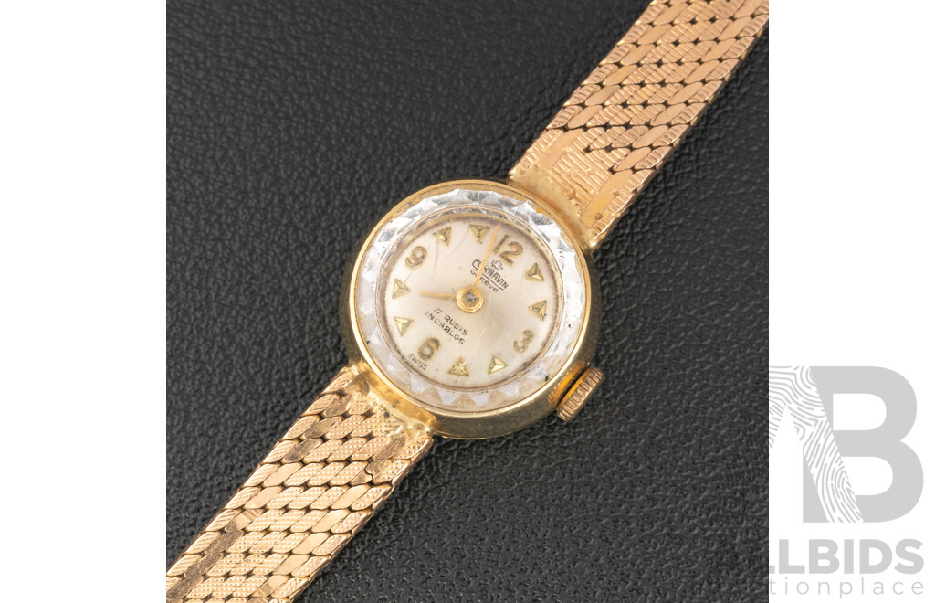 18ct Vintage Cornavin Geneve 17 Rubis Incabloc, Swiss Made, Gold Watch & Band Hallmarked, 26.37 Grams