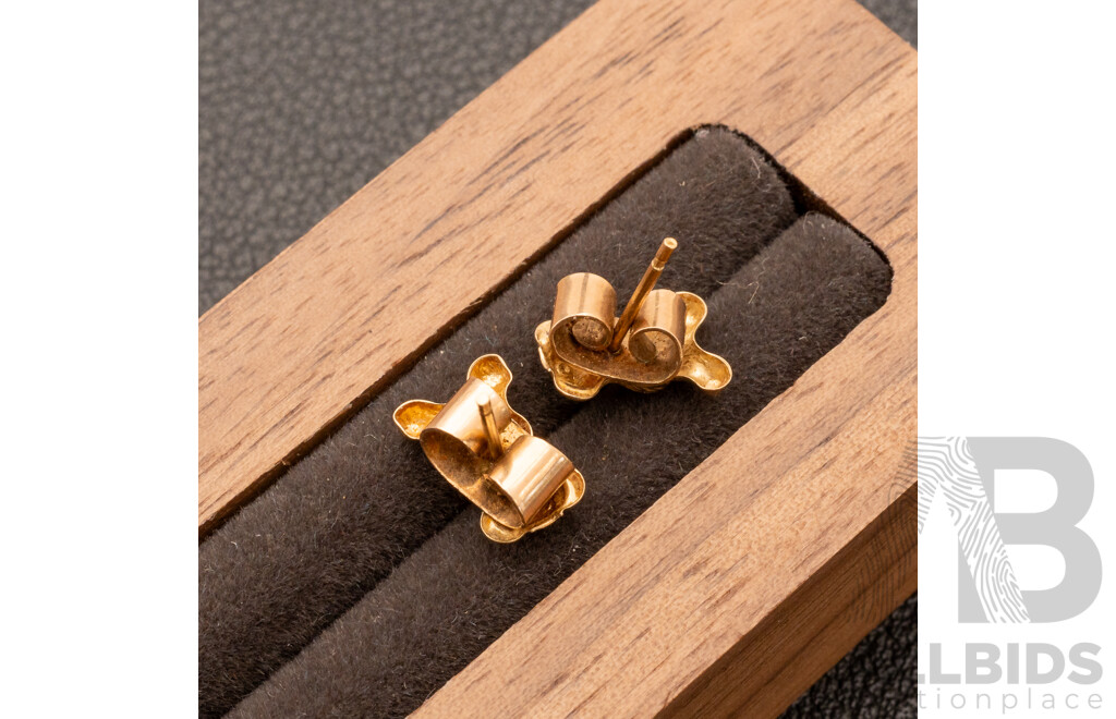 9ct Vintage Teddy Bear Stud Earrings, 8.5mm, 0.76 Grams