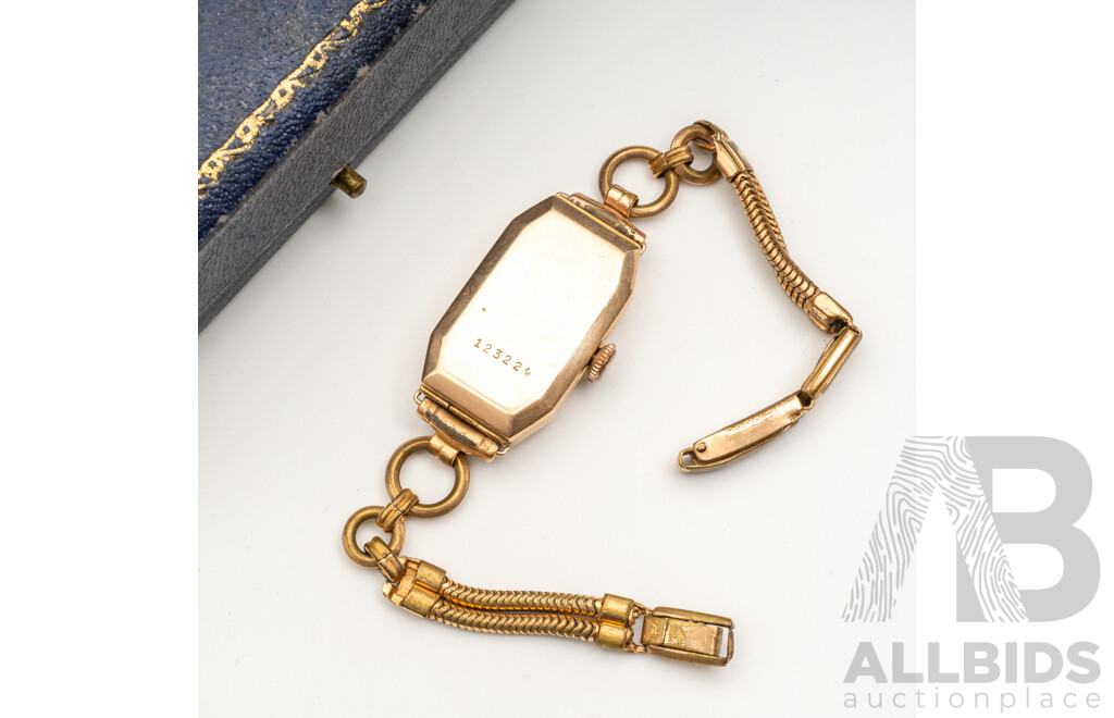 9ct Antique Angus & Coote Sydney Gold Ladies Dress Watch, T120, with Original Case & Receipt Dated 1929