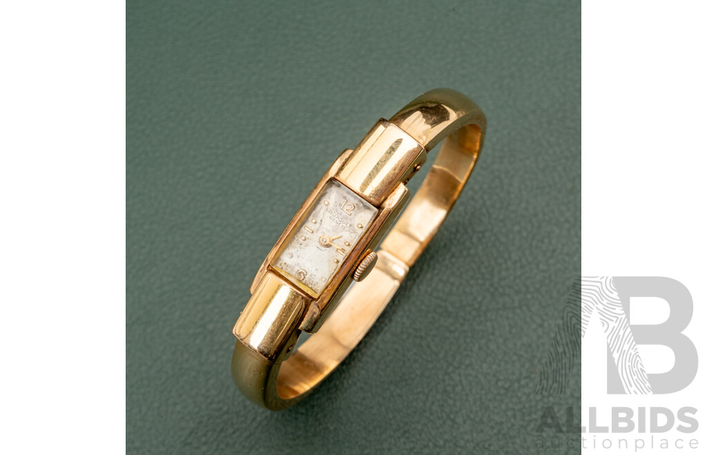 18ct R.Jaquet Geneve Vintage Yellow Gold Ladies Watch, Hinged 48mm Diameter, 15.56 Grams