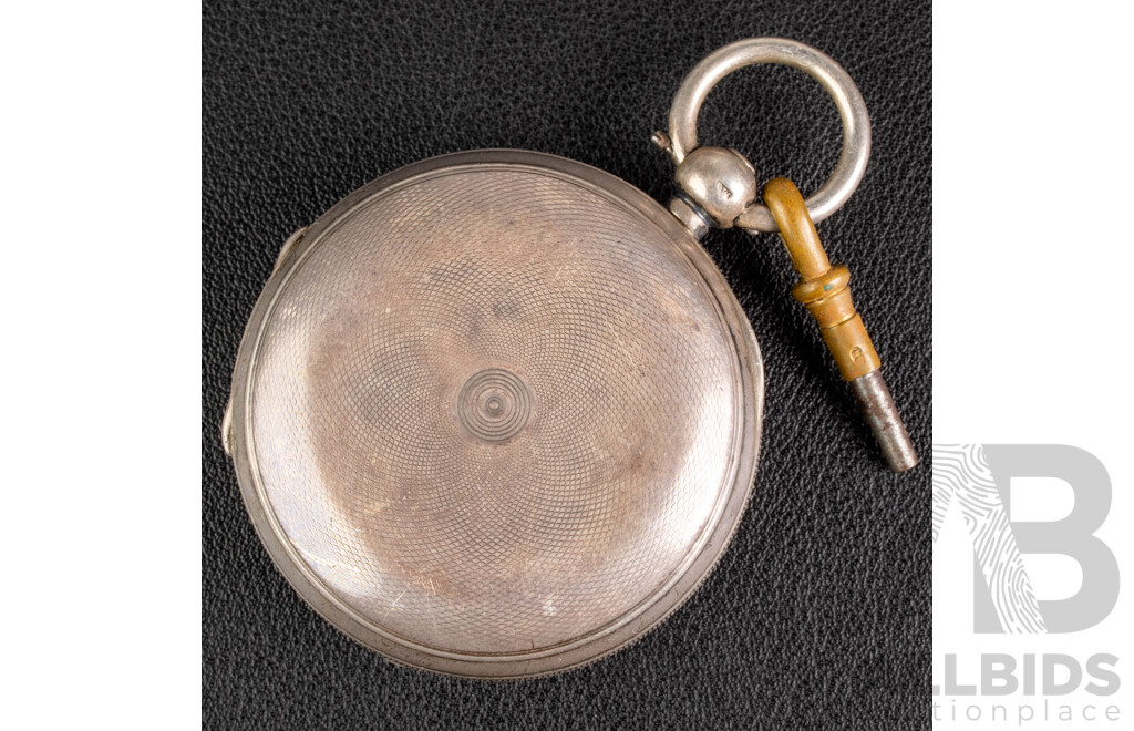 Antique AWW Co. Waltham Mass 50mm Sterling Silver Pocket Watch, 101.69 Grams