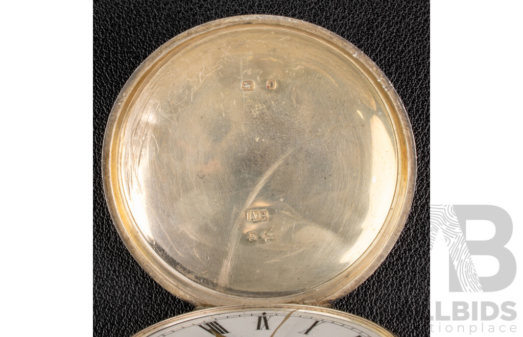 Antique AWW Co. Waltham Mass 50mm Sterling Silver Pocket Watch, 101.69 Grams