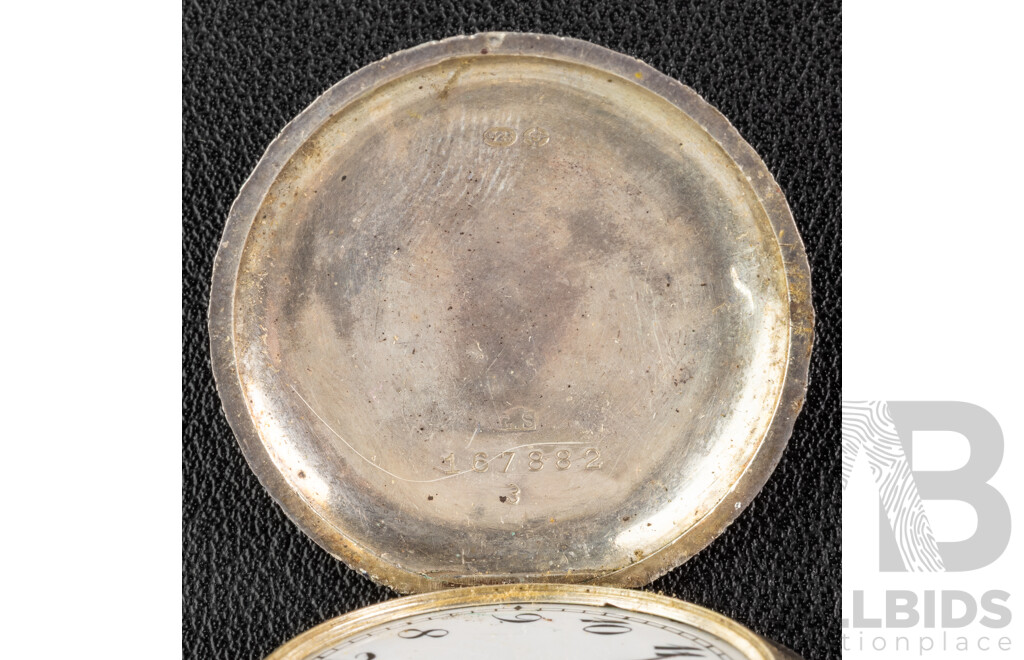 Antique 35mm Sterling Silver Pocket Watch, 167882, London 1913, Working, 32.27 Grams