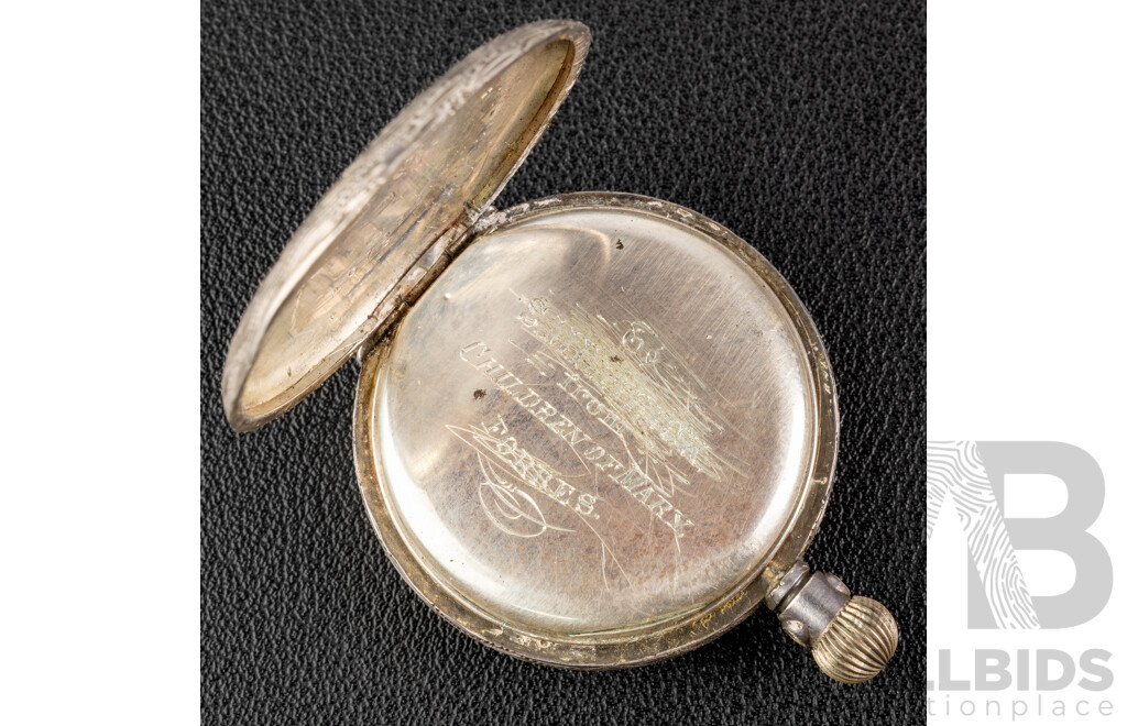 Antique 35mm Sterling Silver Pocket Watch, 167882, London 1913, Working, 32.27 Grams