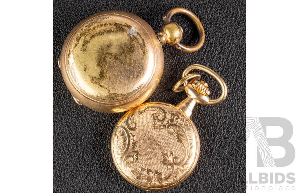 Antique Gold Tone Sovereign Case & Classique 25mm Gold Tone Fob Watch