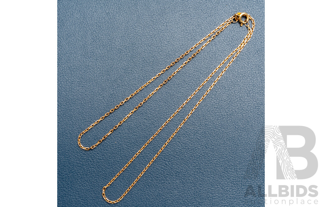 9ct Rose Gold Anchor Link Necklace, 49cm, 2.93 Grams