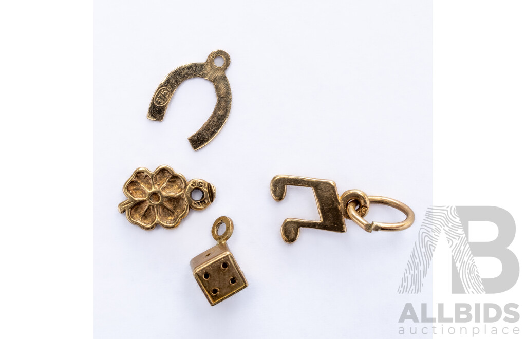 Collection of (4) 9ct Petite Charms, 1.40 Grams