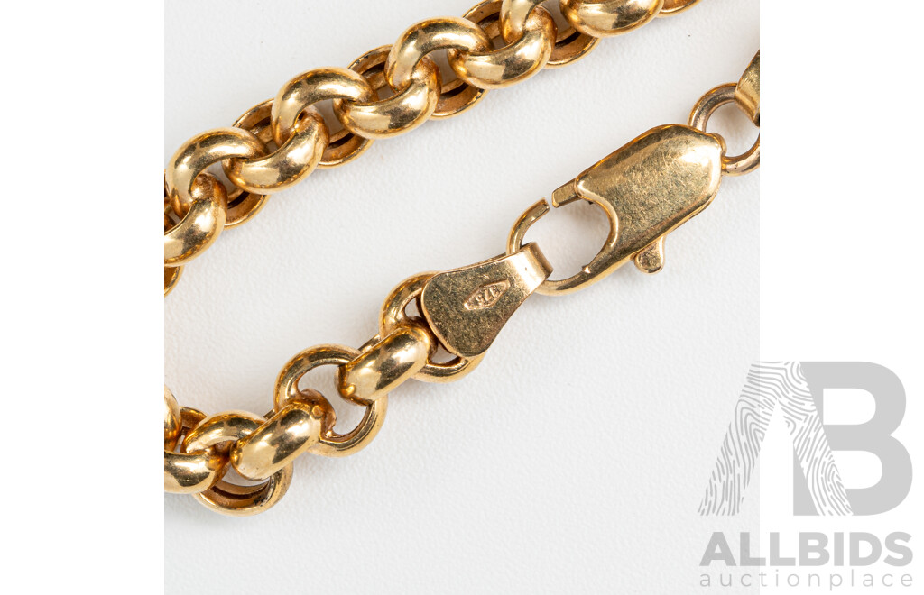 9ct Belcher Link Necklace, 60cm, 19.45 Grams - as New