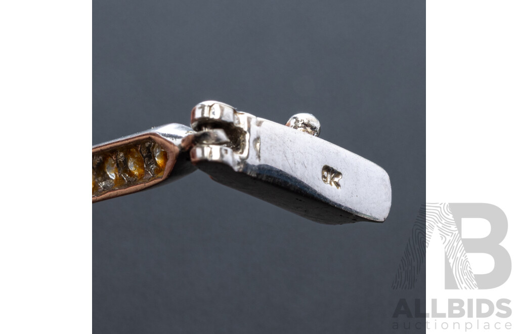 9ct White Gold Cubic Zirconia Tennis Bracelet, 19cm, 9.84 Grams