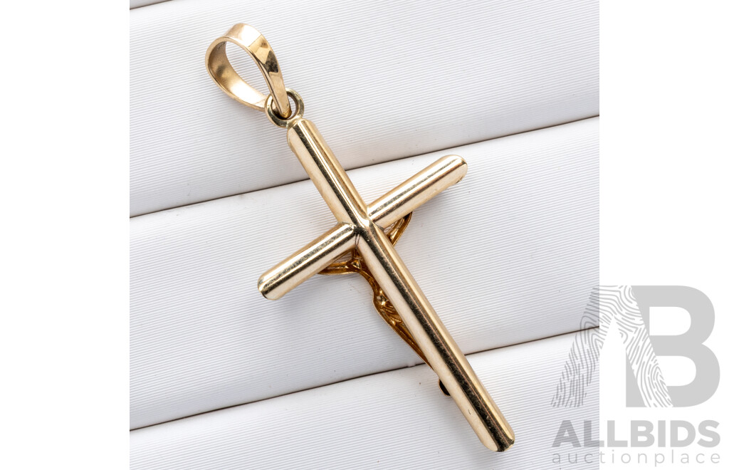9ct Crucifix Pendant, 28mm, 0.71 Grams