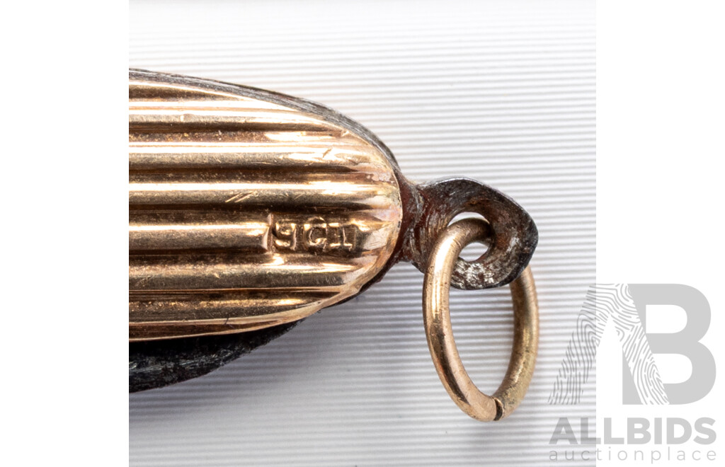 9ct Vintage Rose Gold Miniature Pocket Knife Fob Pendant, 25mm Closed, 4.27 Grams