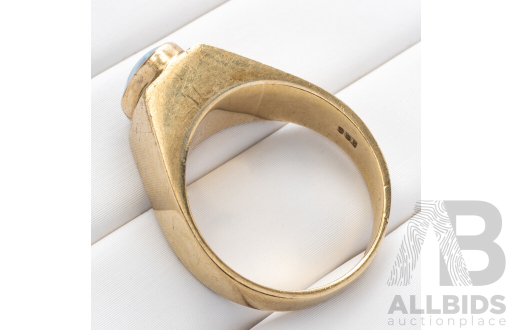 9ct Vintage Opal Triplet Ring, Size O, 6.69 Grams