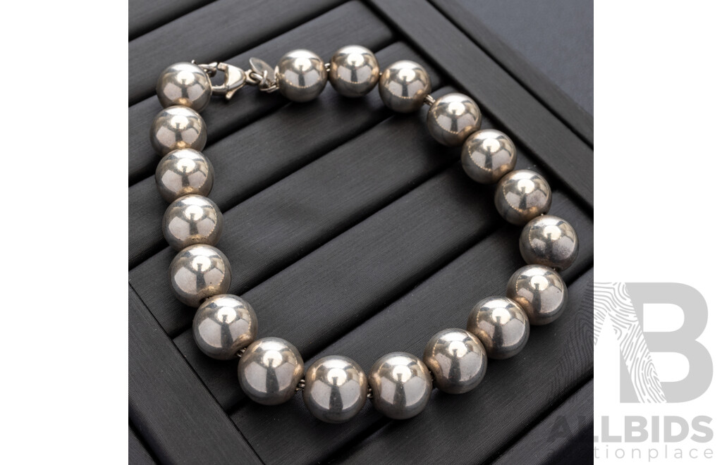 Tiffany & Co. Sterling Silver 10mm Ball Bracelet, 20cm, 20.74 Grams