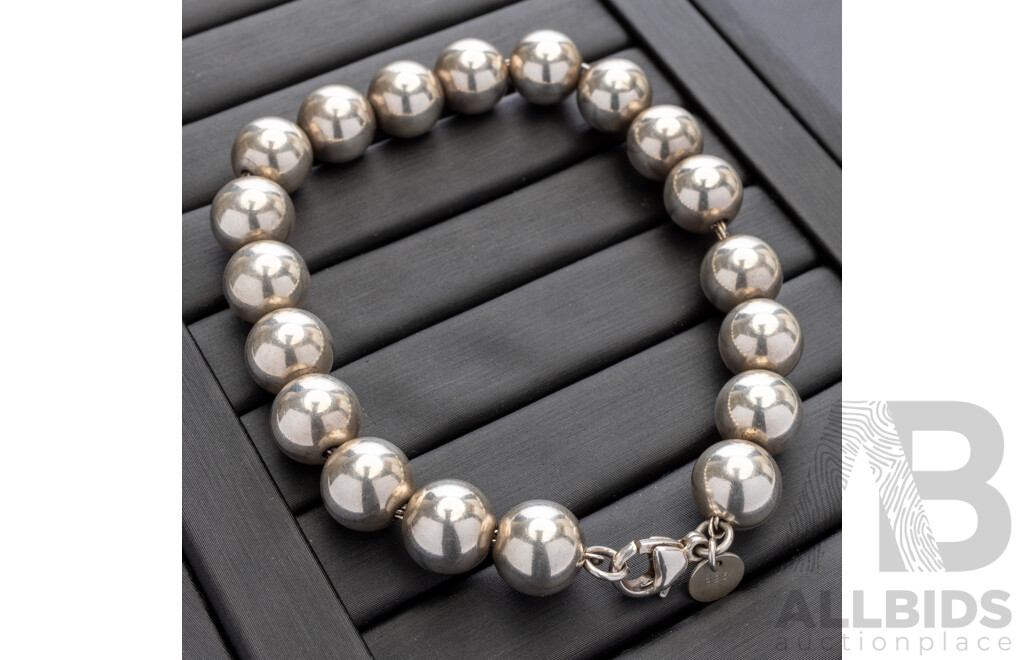 Tiffany & Co. Sterling Silver 10mm Ball Bracelet, 20cm, 20.74 Grams