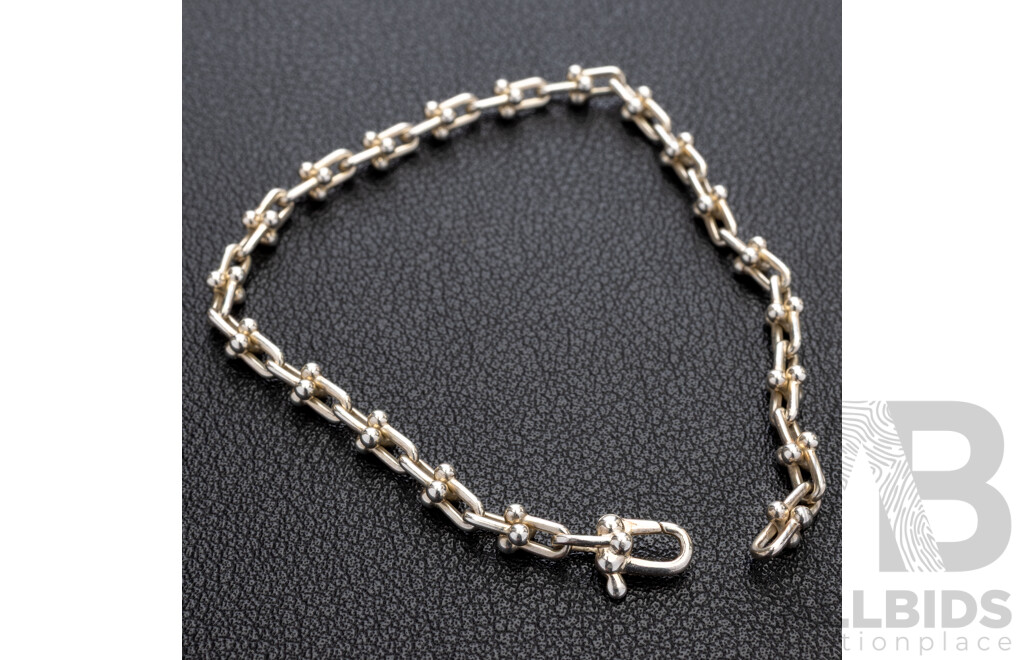 Tiffany & Co. Sterling Silver Hardwear Micro Link Bracelet, 17cm, 6.44 Grams