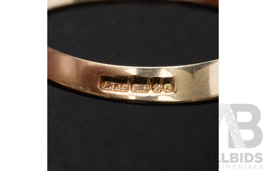 9ct Emerald & Diamond (3) Ring Bridal Set, Est TDW 0.25ct, Size L, 6.50 Grams