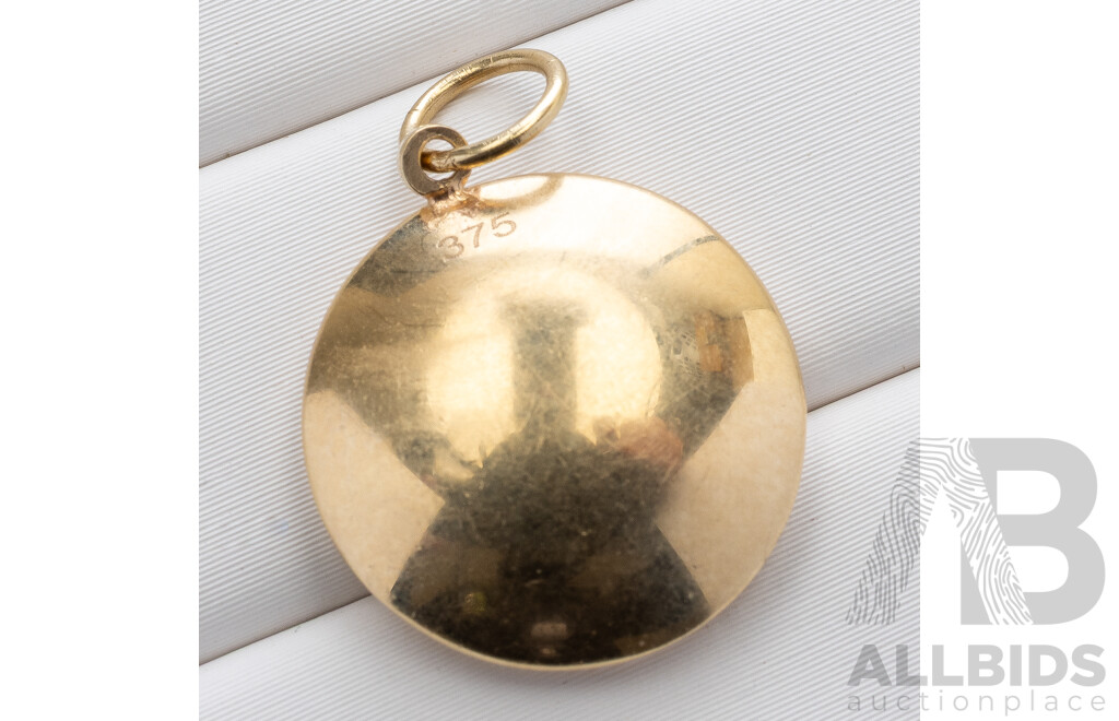 9ct Evil Eye Charm, 15mm, 1.36 Grams