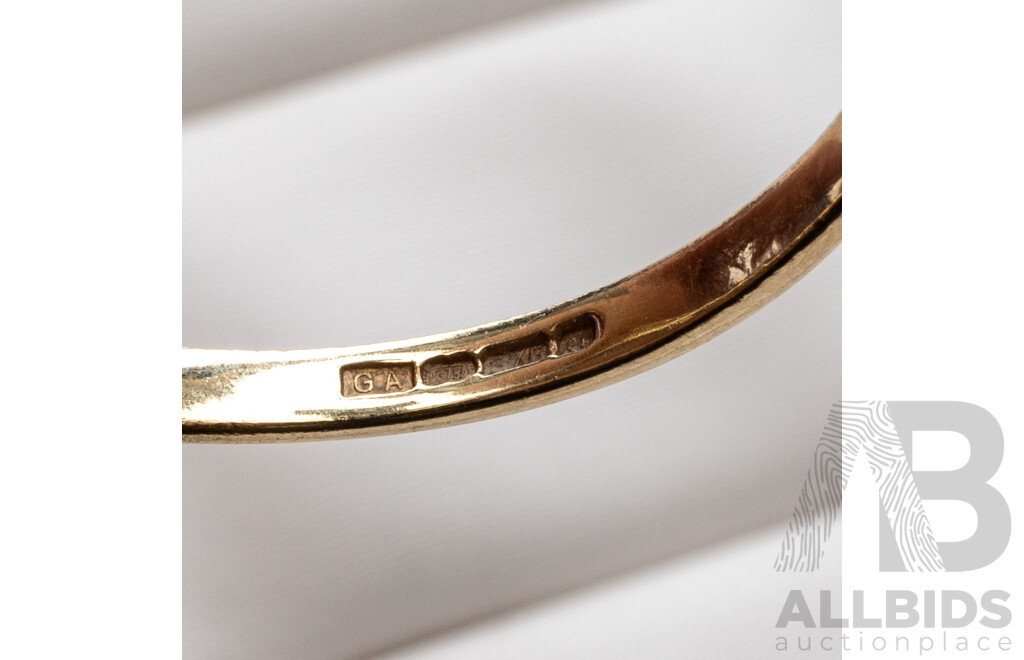 9ct Yellow Gold Vintage Shell Cameo Ring, Size K, 2.54 Grams