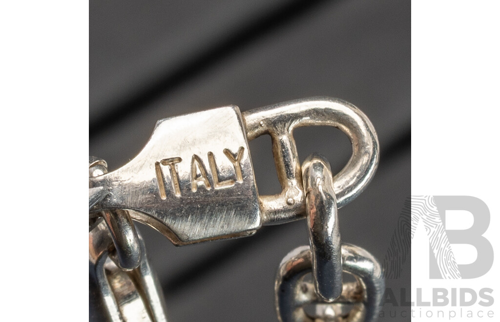 Sterling Silver Double Cuban Link Bracelet, 18cm & Sterling Silver Infinity Bracelet, 19cm, 24.15 Grams