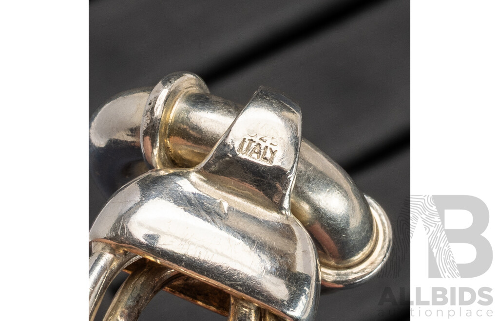 Sterling Silver Double Curb Link Bracelet, 19cm, 26.02 Grams