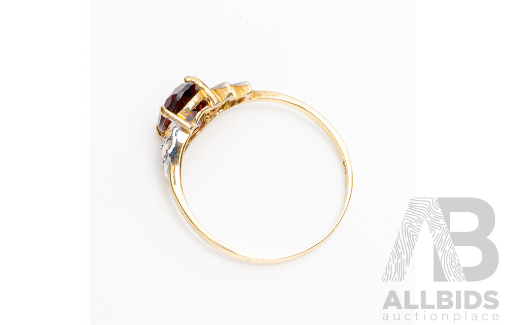 9ct Created Ruby & Diamond Ring, TDW 0.02ct, Size O, 1.49 Grams