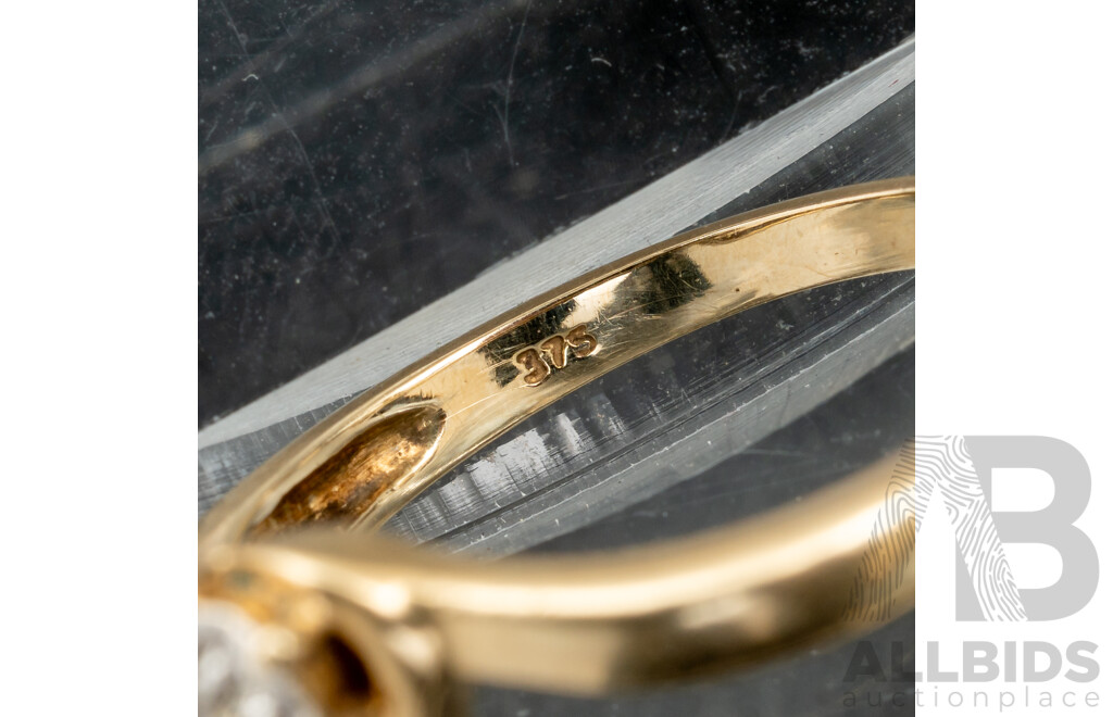 9ct Diamond Cluster Ring, TDW 0.05ct, Size M, 1.89 Grams