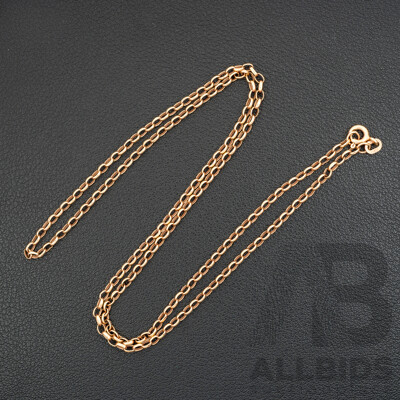 9ct Oval Belcher Link Chain, 50cm, 1.52 Grams