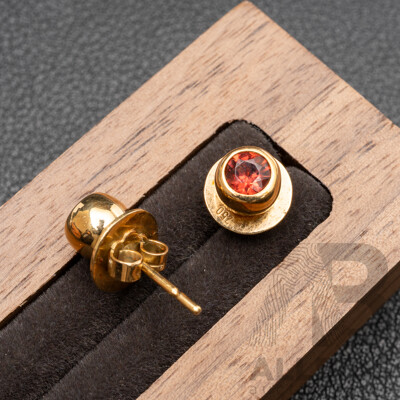 18ct Natural Ruby Stud Earrings, 6.5mm, 4.28 Grams